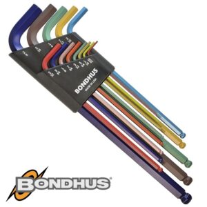 BALL END L-WRENCH 9PC SET XL 1.5-10MM COLORGRD