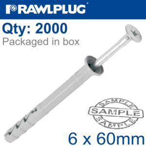 POL HAMMER-IN FIXING 6X60MM+ CSK HEAD X2000 PER BOX