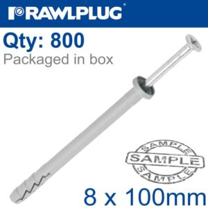 POL HAMMER-IN FIXING 8X100MM+ CYL HEAD X800 PER BOX