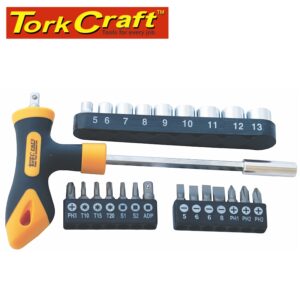 SCREWDRIVER BIT & SOCKET SET 24 PC T BAR