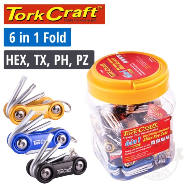 ALUMINIUM MINI FOLDING KEY SETS X30 PER JAR HEX. TORX. PH & PZ