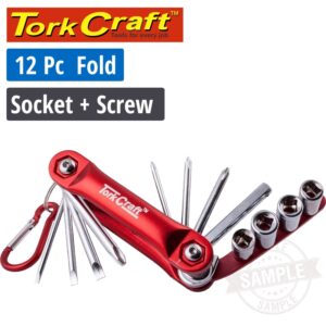 12PC FOLDING SOCKET & SCREWDRIVING SET