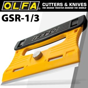 OLFA PROFESSIONAL GLASS SCRAPER S/STEEL BLADE 120MMX18MM INC 4 BLADES