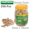 DOMINO TENON 6X40MM 250PC JAR BEECH WOOD